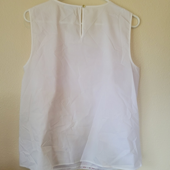Beautiful Fusia Embroidered Liz Claiborne Sleeveless M Top - Picture 3 of 6